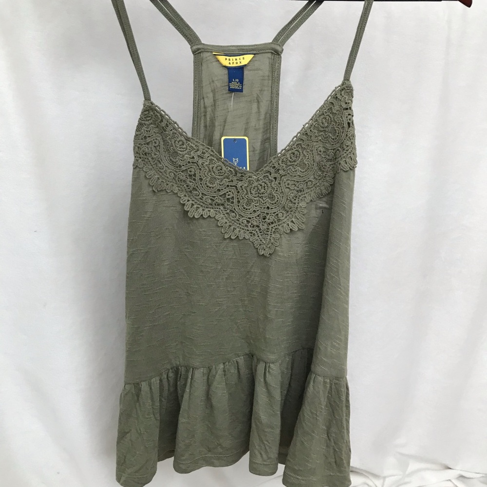 Green Lacy Tank Top